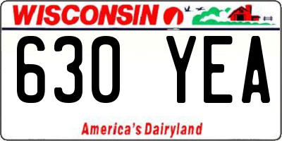 WI license plate 630YEA