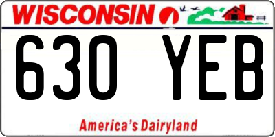 WI license plate 630YEB