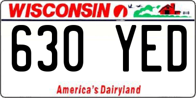 WI license plate 630YED