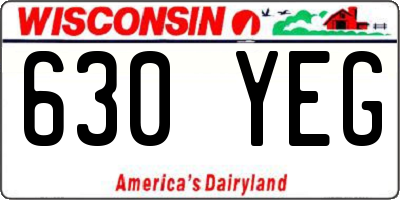 WI license plate 630YEG