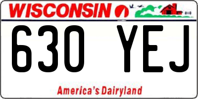 WI license plate 630YEJ