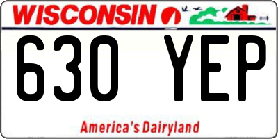 WI license plate 630YEP