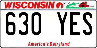 WI license plate 630YES