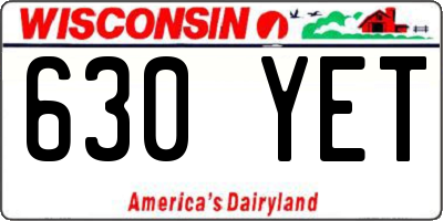 WI license plate 630YET