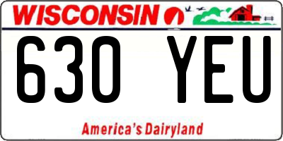 WI license plate 630YEU