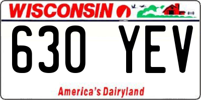 WI license plate 630YEV