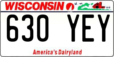 WI license plate 630YEY