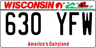 WI license plate 630YFW