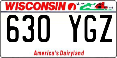 WI license plate 630YGZ
