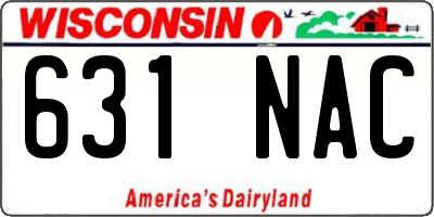 WI license plate 631NAC