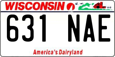 WI license plate 631NAE