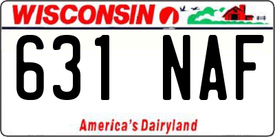 WI license plate 631NAF
