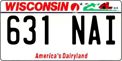 WI license plate 631NAI