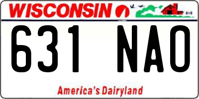 WI license plate 631NAO