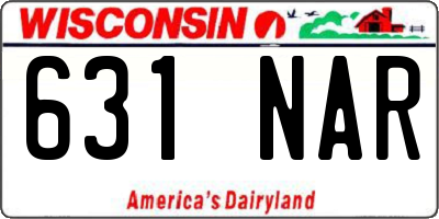 WI license plate 631NAR