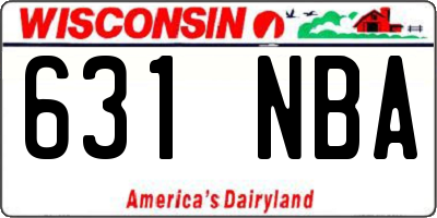 WI license plate 631NBA