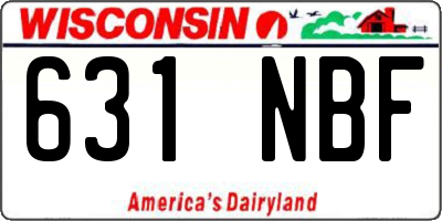 WI license plate 631NBF