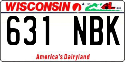 WI license plate 631NBK