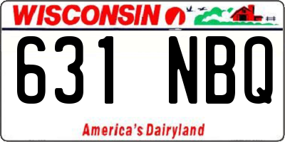 WI license plate 631NBQ