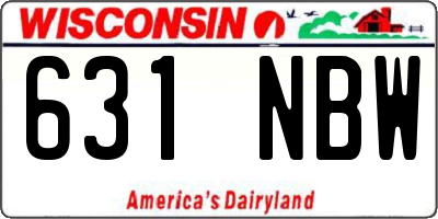 WI license plate 631NBW