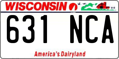 WI license plate 631NCA