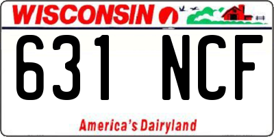 WI license plate 631NCF