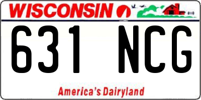 WI license plate 631NCG
