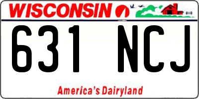 WI license plate 631NCJ