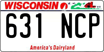 WI license plate 631NCP