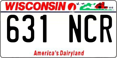 WI license plate 631NCR