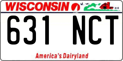 WI license plate 631NCT