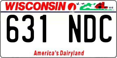 WI license plate 631NDC