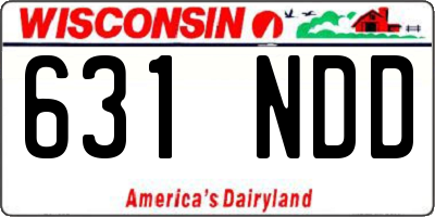 WI license plate 631NDD