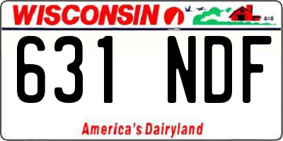 WI license plate 631NDF