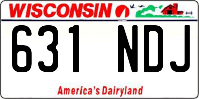 WI license plate 631NDJ