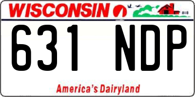 WI license plate 631NDP