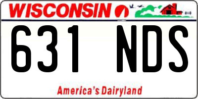 WI license plate 631NDS