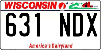 WI license plate 631NDX