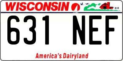 WI license plate 631NEF