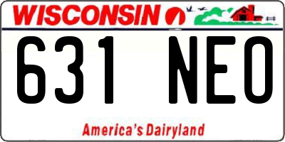 WI license plate 631NEO