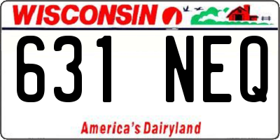 WI license plate 631NEQ