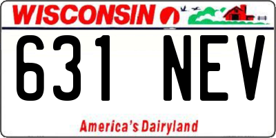 WI license plate 631NEV