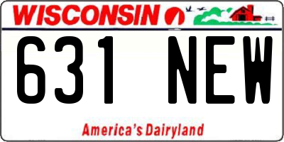 WI license plate 631NEW