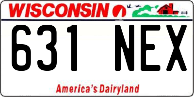 WI license plate 631NEX