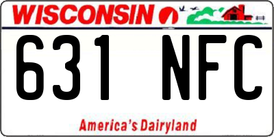WI license plate 631NFC