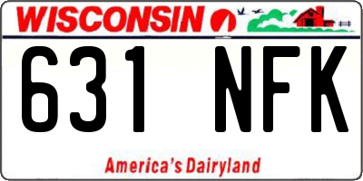 WI license plate 631NFK