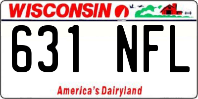 WI license plate 631NFL