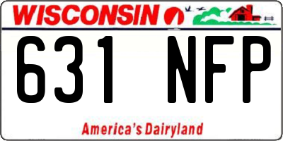 WI license plate 631NFP