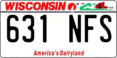 WI license plate 631NFS