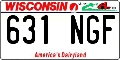 WI license plate 631NGF